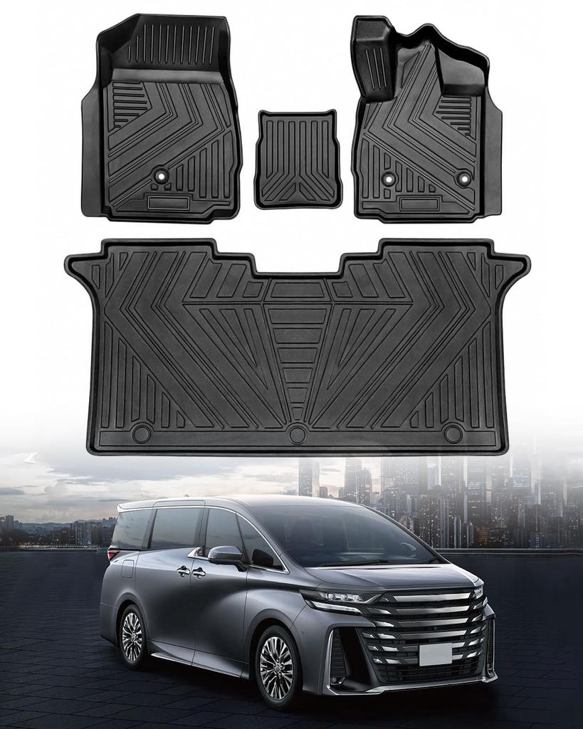 Hawjog Compatible with Toyota 30 Series and 3D Floor TPE Custom Easy Set of 2 Alphard/Vellfire (2015 later) Mats, Waterproof, Non-Slip,