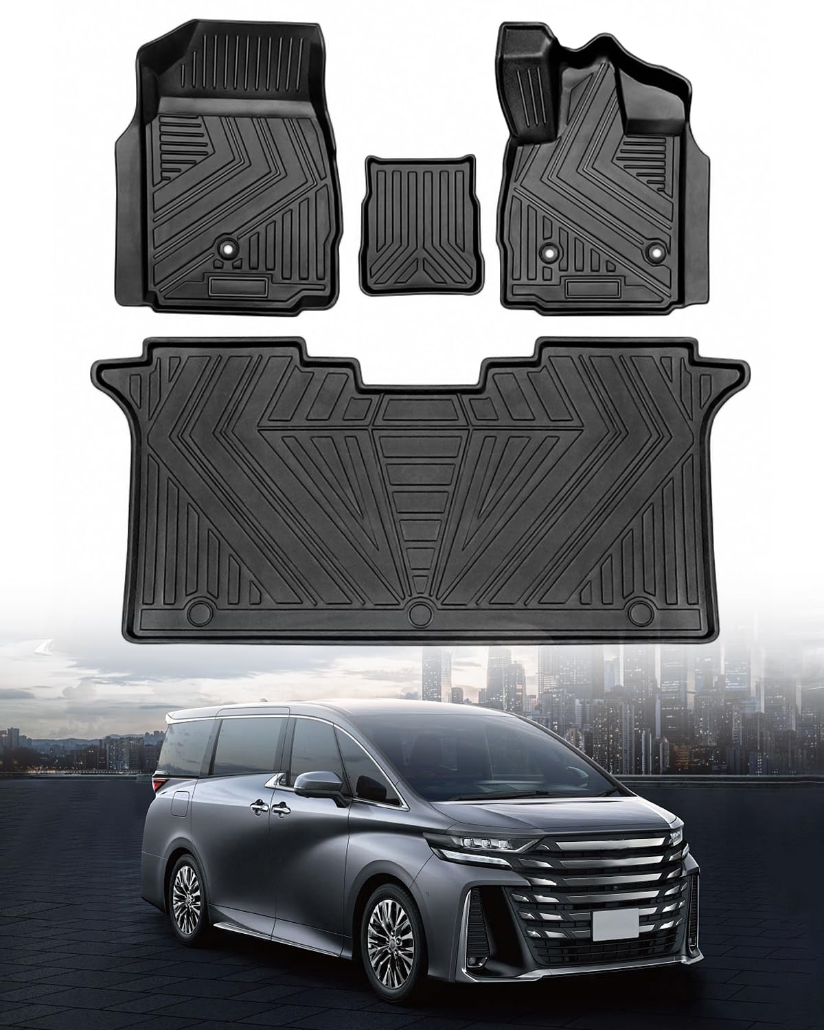 

Hawjog Совместимый Toyota 30 Серия Пол 3D Автомобильный Защита от Пятен Истирания TPE Легкий Индивидуальный Комплект из 2 Автомобилей Alphard/Vellfire (2015~) Коврики, Коврики, Водонепроницаемые, чёрный