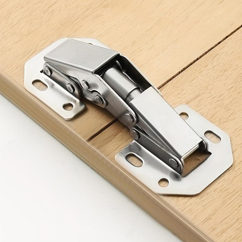 20pcs Hidden Hinges for Cabinet Doors, Frameless Cabinet Door Hinges, Surface-mounted Cabinet Door Hinges, with 160 Screws