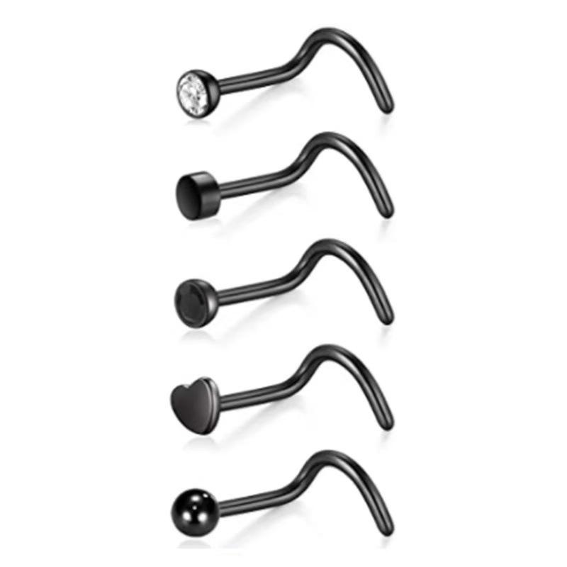 21-Piece Stainless Steel Nose & Lip Piercing Jewelry Set