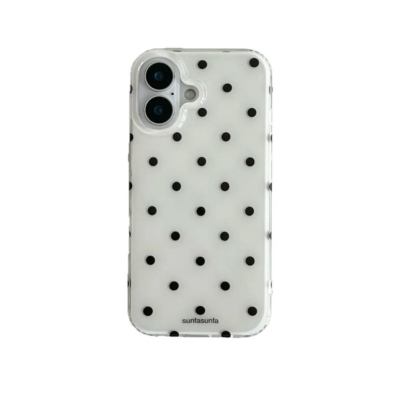 Die neue weiße Hülle ist geeignet für Apple 16ProMax Handyhülle iPhone17/14Pro Polka Dot 15 Hart 13x.
