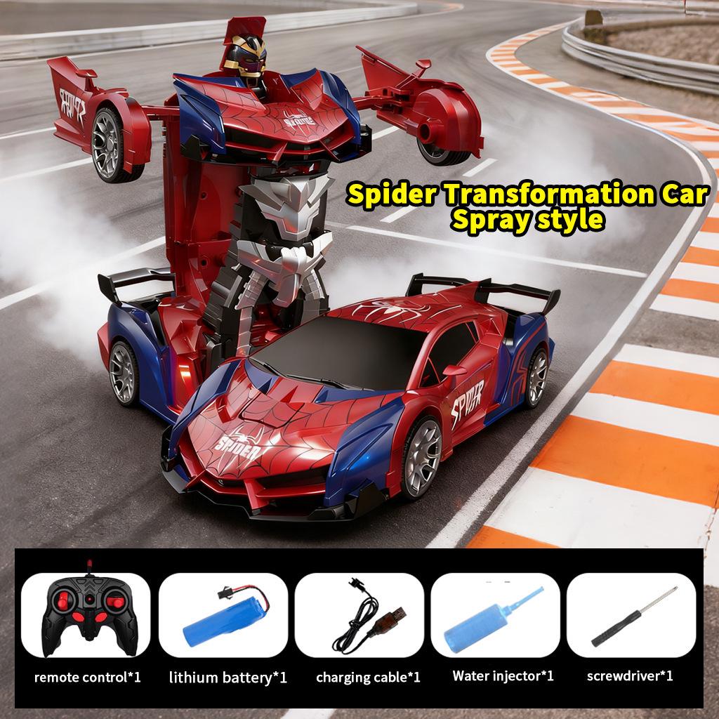1:18 Remote Control Police Car/Robot Transformer - Spider Iron Man Edition