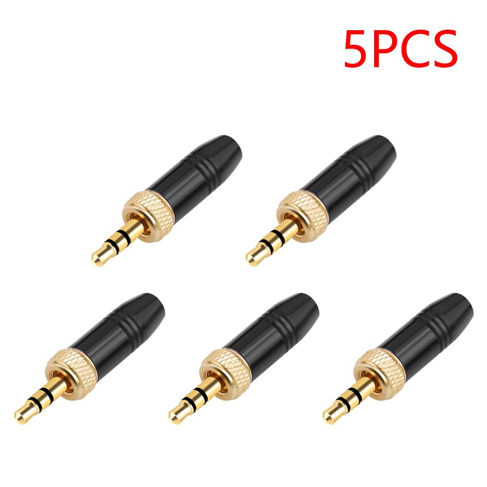 3.5mm Plugs with M6 Internal Thread Headphone Audio Plug Stereo Headphone Jack Male Plug for Lavalier Wireless Microphone