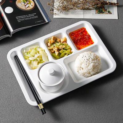Thickened Melamine Five-Compartment Cafeteria Plate