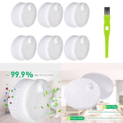 6 Pièces Filtre Éponge Haute Efficacité Filtre de Rechange Filtre Efficace Nettoyage de Poussière Convient pour Aspirateur Sec Humide