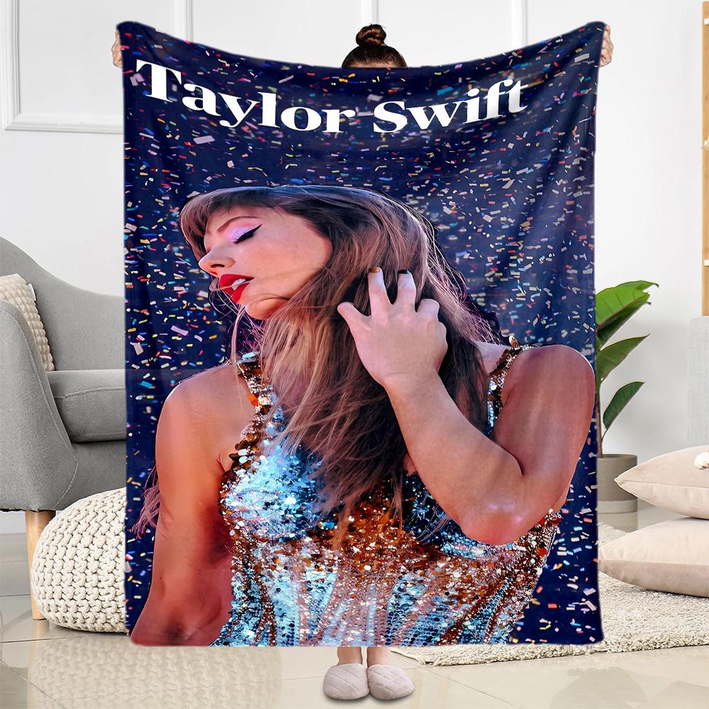 Coperta di Flanella Scintillante per Performance di Taylor Swift - Morbida e Adatta per Divani, Letti, Uffici, Viaggi, Tutte le Stagioni, Ottimo Regalo per Feste e Compleanni.