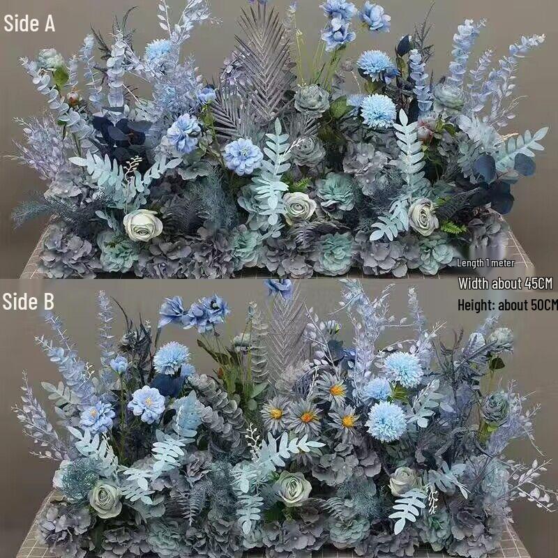 Large Silk Eucalyptus Flower Row for Wedding Aisle and Engagement Background Decoration