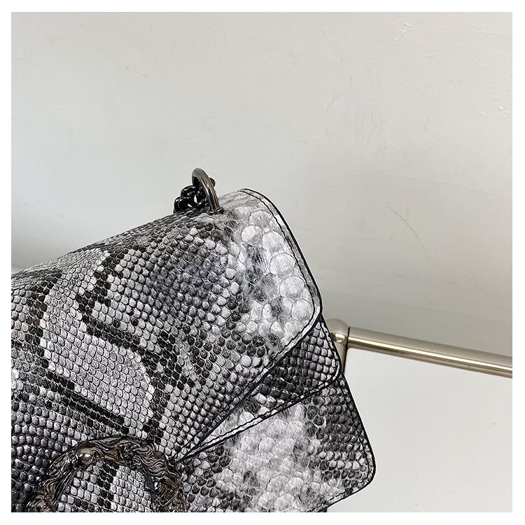 2024 Floral Crocodile Pattern Chain Crossbody Bag: Double Compartment Flap Shoulder Backpack