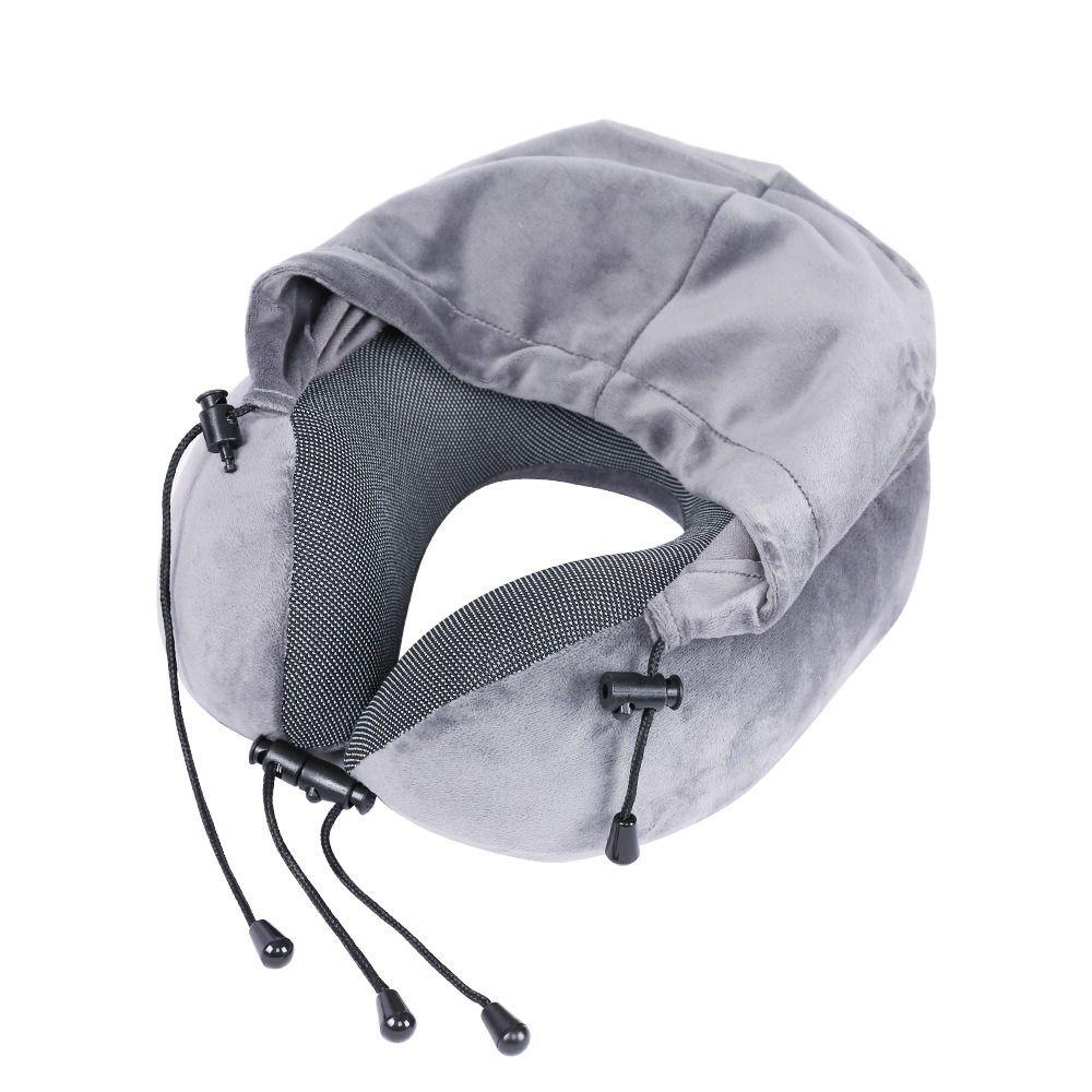 Removable Cover U-shaped Neck Pillow Washable Cover Hooded Neckrest Pad  Car Neck Support