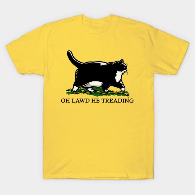 

Men Black Print T-shirt Oh Lawd He Treading Tuxedo Cat No-Cut Transfer Paper Print Cotton Tshirt L жовтий