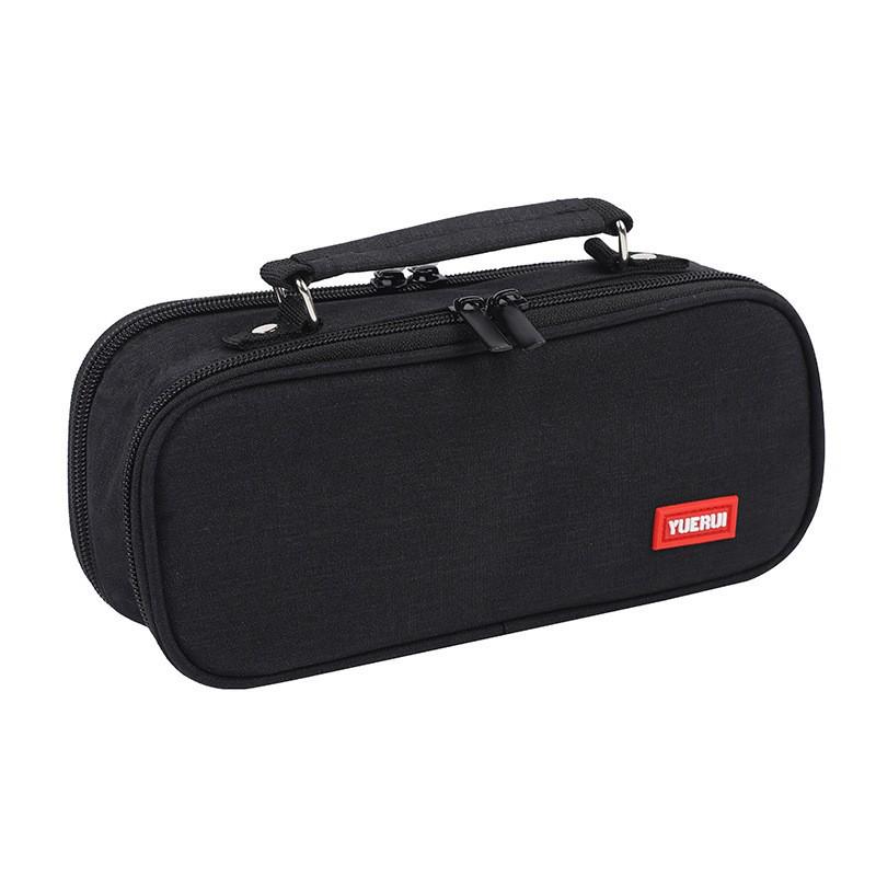 Multi-layer Double Zipper Oxford Cloth Pencil Case: Large Capacity for Junior High & High School Students