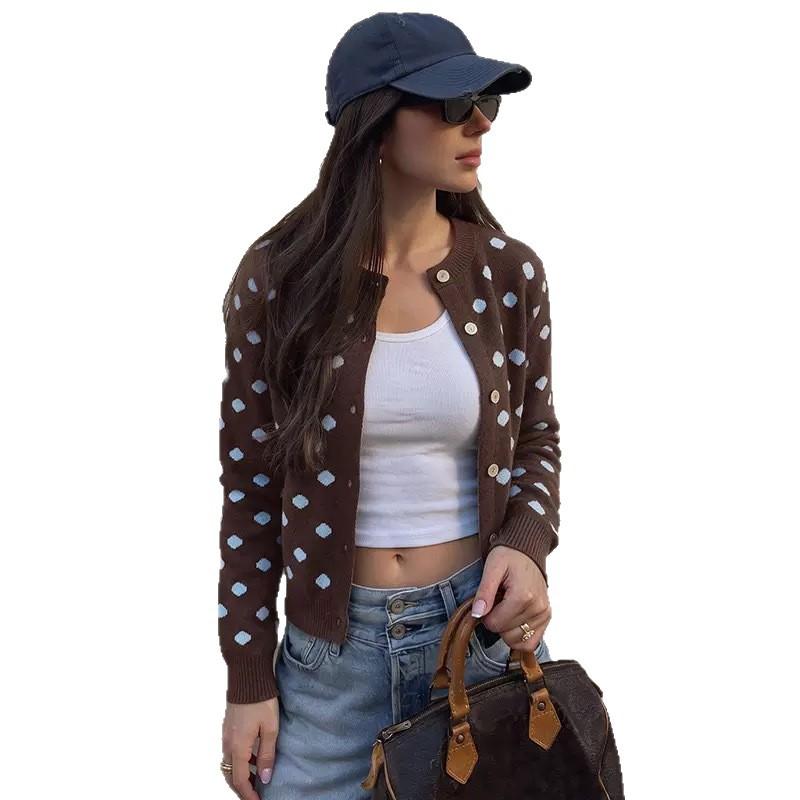Women's Knit Jacket, Long Sleeve, Loose Fit for Fall and Winter