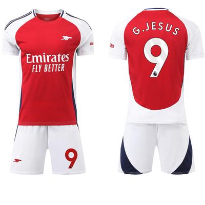2024-25 Arsenal röd hemmatröja #7 Saka #9 Jesus #8 Odegaard Fotbollströjor
