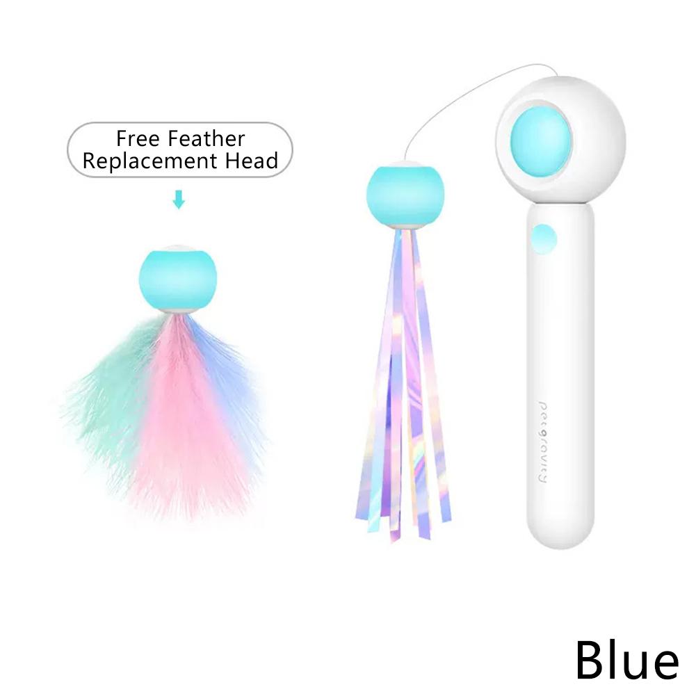 Hračky pro kočky, zatahovací kočičí hádanka, vyměnitelná peříčka, hlava hračky, malé a flexibilní kočičí potřeby pro domácí mazlíčky