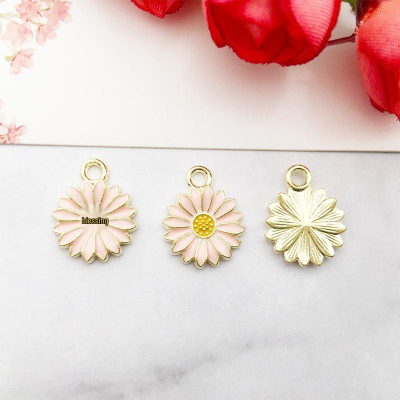 Alloy Flower Petal Jewelry Accessories: DIY Earrings, Phone Chain, Oil Drip Pendant