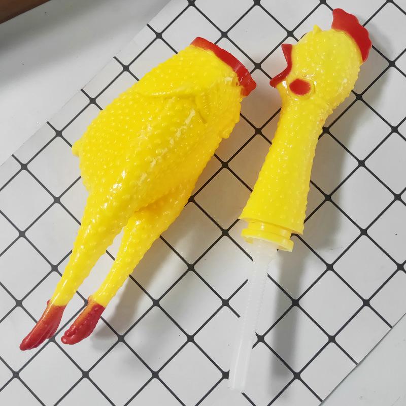 Großes schreiendes Huhn: Vinyl-Streich-Soundspielzeug