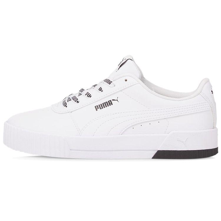 Puma Carina Logomania Casual Low-Top Sneakers Women Sneakers White Black 383906-01