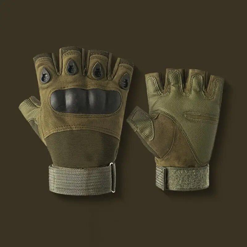 

Men s Half Finger Gloves Outdoor Tactical Breathable Wear Resistant Gloves Sports Shooting Hunting Cycling Gloves L зелёный