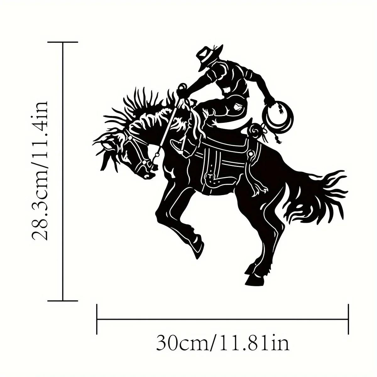 

1 шт. Современный металлический настенный рисунок в виде всадника на мустанге - для любителей дикой природы и лошадей. Декор фермерского дома. Домашнего декора. Настенная подвеска. чёрный