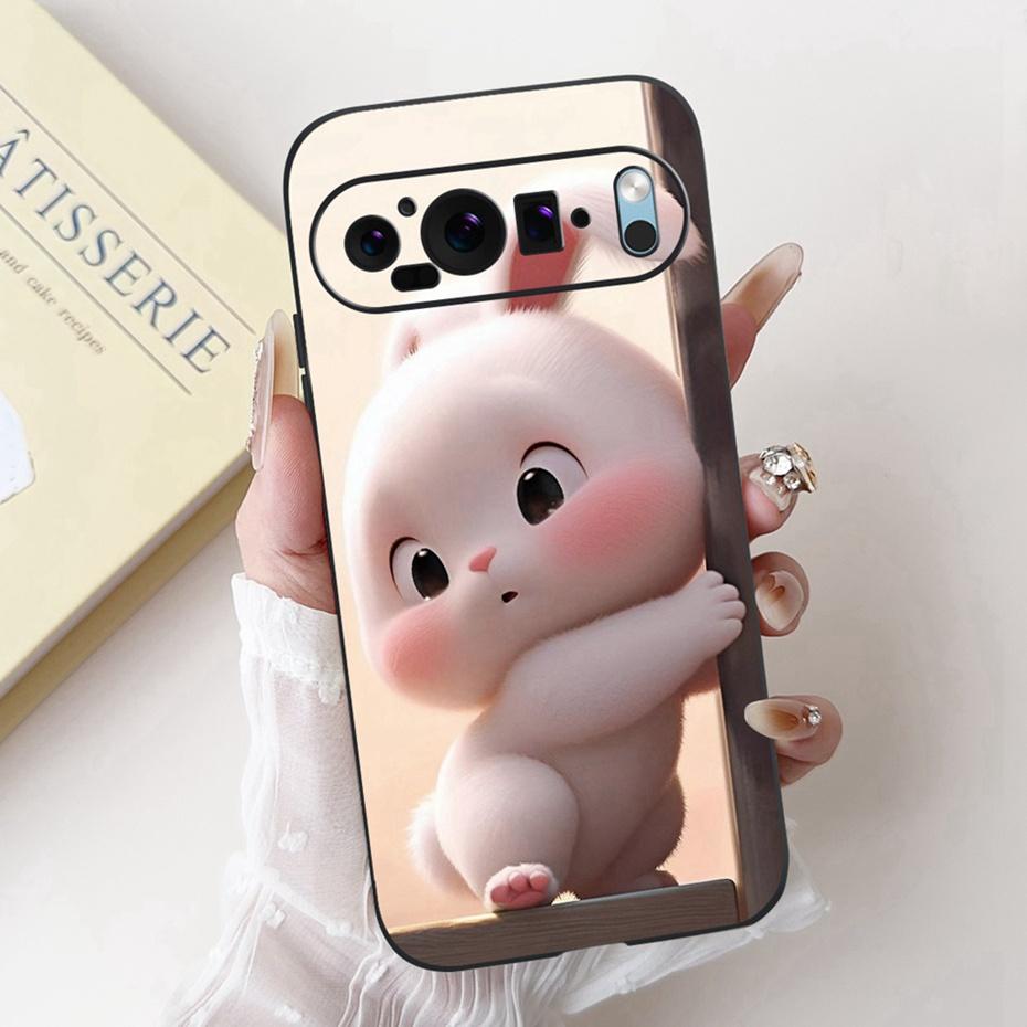 Fashion Painting Phone Case For Google Pixel 9 Pro 9A Black Silicone Soft Cover For Google Pixel9 9A 9Pro Cases Bumpers