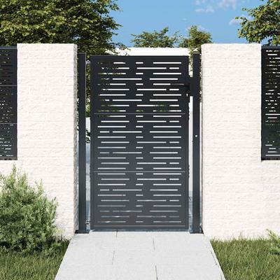Vidaxl Garden Gate, Anthracite, 105X155 Cm, Steel, In Rectangles