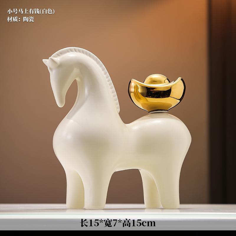 

Lucky Horse Ceramic Small Ornament Home living room sculpture ornaments Store Office Front Desk Opening Decor housewarming gift
