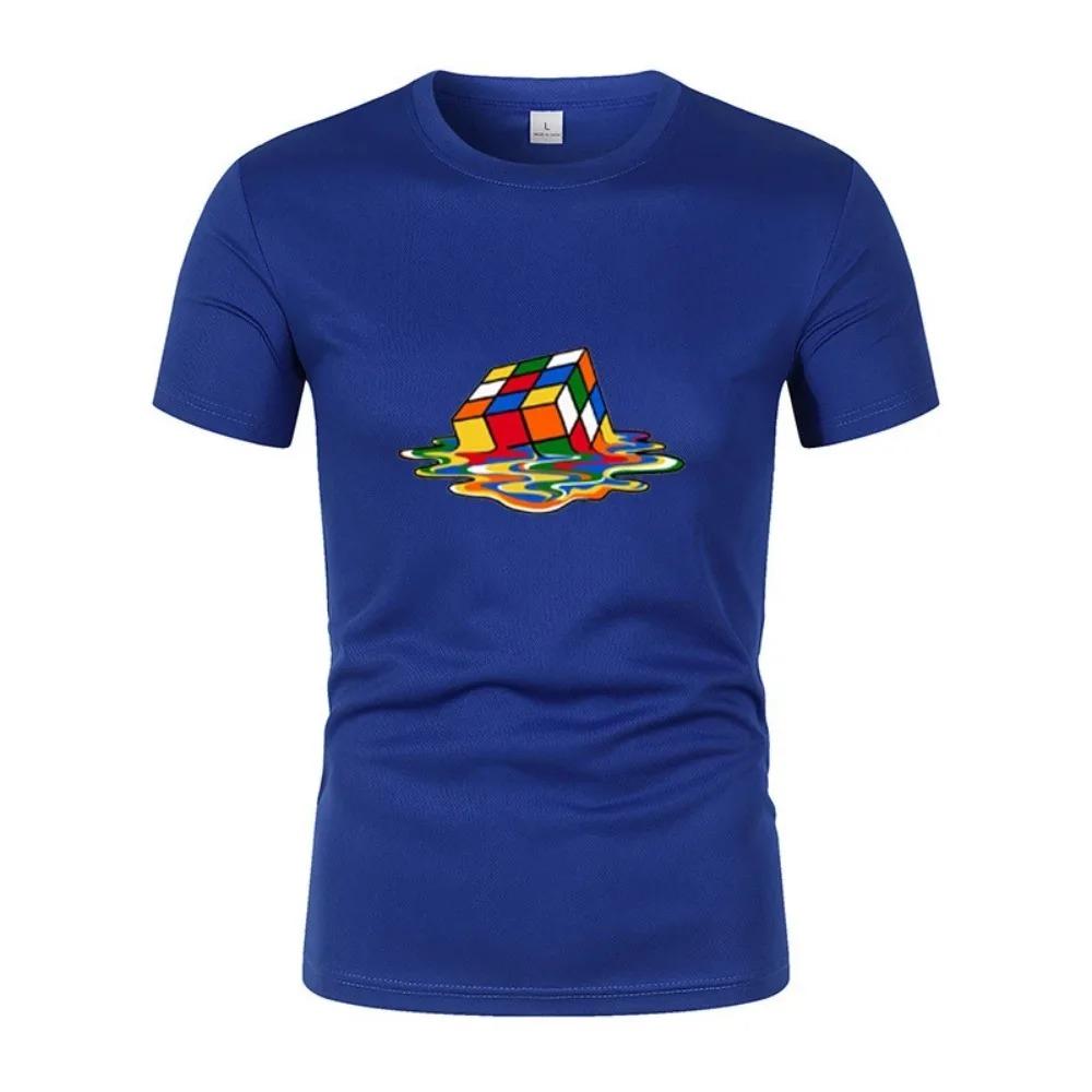 Summer New Fashionable And Interesting Rubik'S Printed Men'S Short-Sleeved T-Shirt Harajuku Street Casual Unisex Sports Top