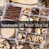 DIY Wood Craft Set: Round Slices, Blocks, Planks, Small Sticks, and Rods