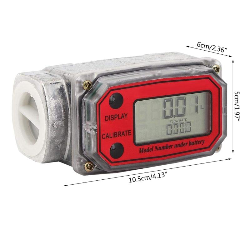 DigitalTurbine Flow Meter Digital LCD Display Quick Connection Gas Oil Fuel Flowmeter for Measure for Diesel Kerosene Ga