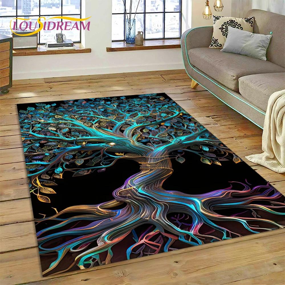 Tree of Life Nature Viking Yggdrasil Norse Carpet Rug for Bedroom Living Room Home Sofa Decoration,Child Large Decor Floor Mat