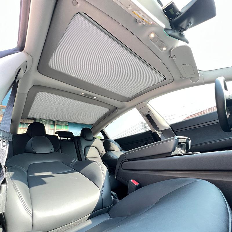For Tesla Model 3 Roof Sun Shade Retractable Sunroof Sunshade Front Rear Roof Sun Visor Protection Modification Accessories 2023
