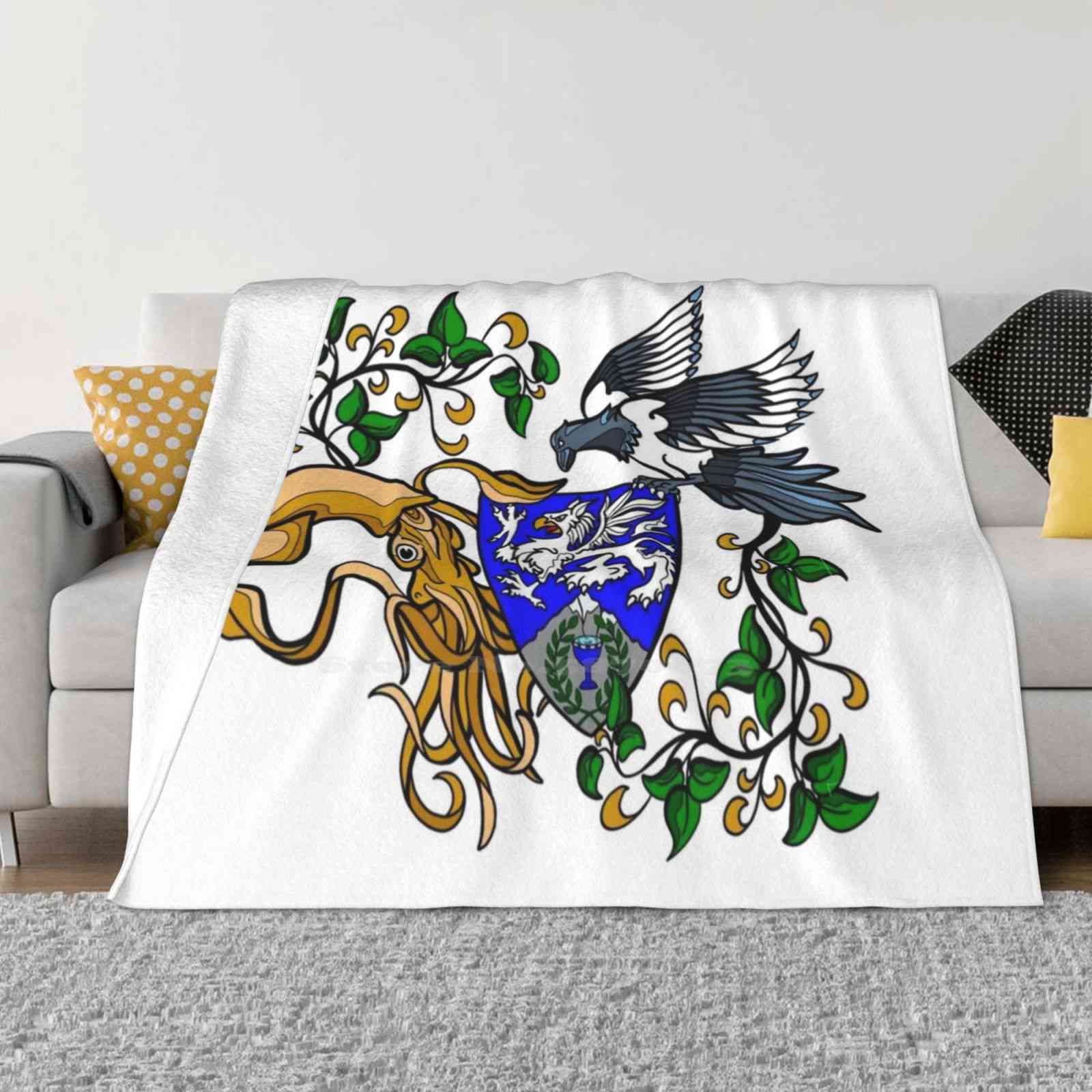 The Squid And The Magpie ( Large Items ) Blanket Soft Warm Travel Portable Blanket Principality Of The Summits Society For 30x40in