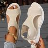 Dames Gebreide Sandalen Ademende Open Neus Zomerstrand Schoenen Comfortabele Casual Sandalen voor de Zomer