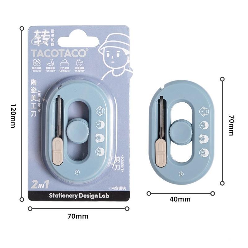 1pcs Funny mini Fold Scissor Portable Size Fidget Spinner Safe Cutter Utility Knife Cutter for Paper Diary Office School