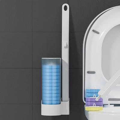 6/24Pcs Disposable Toilet Brush Set Wall-Mounted Bathroom Long Handle Cleaning Tool Toilet Brush Toilet Refills Wc Accessories