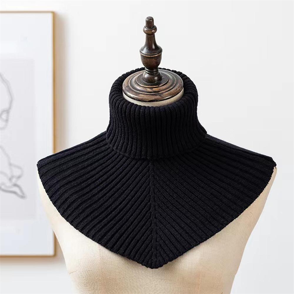 

Winter Warm Turtleneck Scarf Irregular Design Neck Protection Fashion Fake Collar for Outdoor чорний