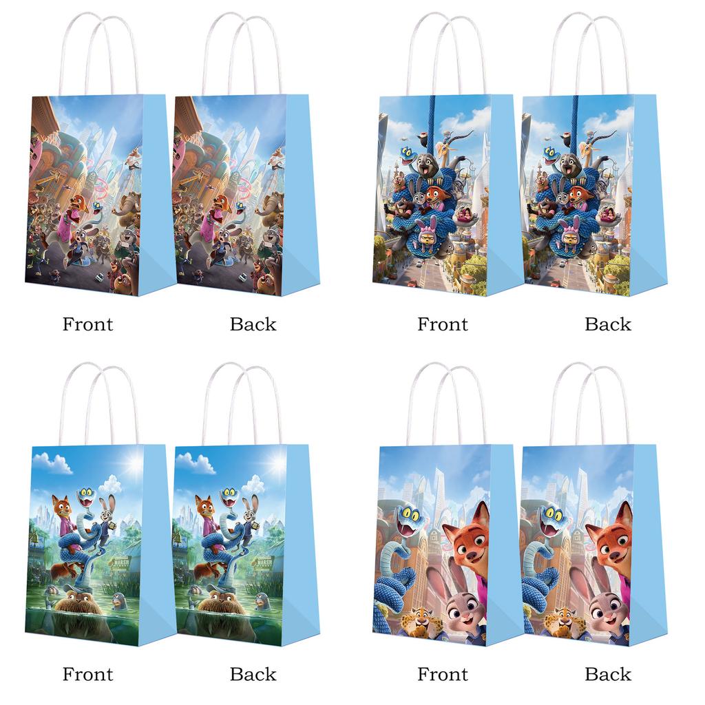Zootopia 2 Sacchetto Regalo Decorazione Festa di Compleanno Zootropolis Judy Bottino Sacchetto Sorpresa Sacchetto Caramelle Cibo Imballaggio Sacchetto Bomboniere Festa
