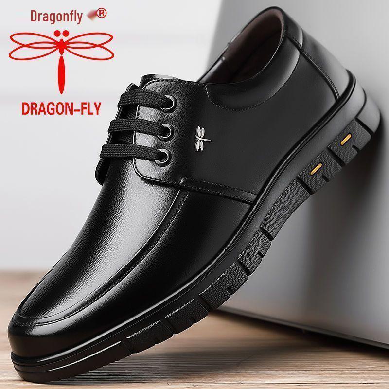 Qingting Genuine Leather Men's Slip-On Business Casual Shoes - Soft, Wear-Resistant Korean Style
