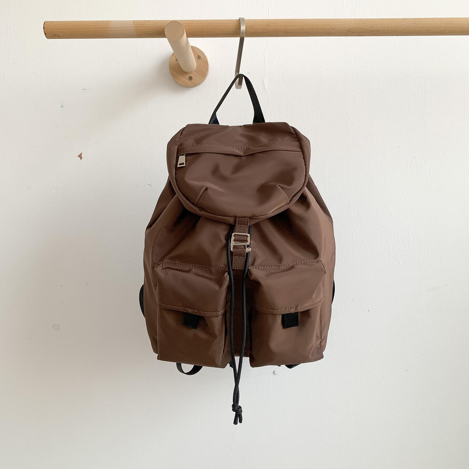 

Black Grey Beige Coffee Versatile Backpack High Quality Large Waterproof Travel Bag Leisure Nyl Computer Bag Unisex Schoolbag 28x16x31cm коричневий