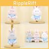 Cute Plush Rabbit Keychain Soft Fluffy Bunny Toy Pink White Gray Adorable Gift