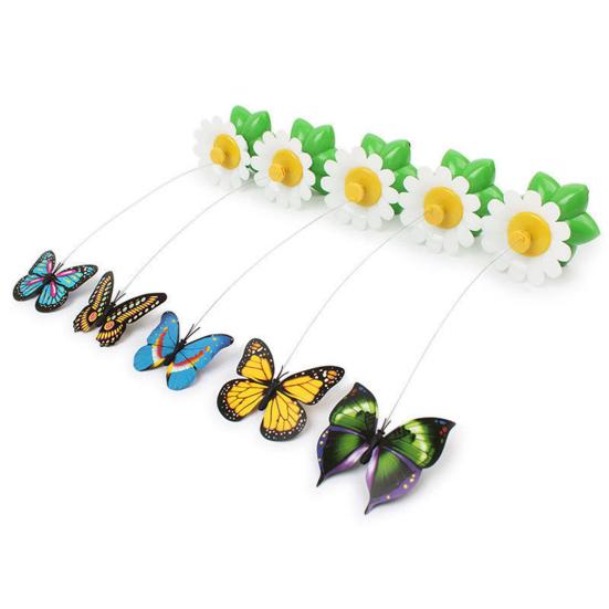 Electric Toys Flutter Portable Plastic Various Colors Butterfly Pet Toys for Cat