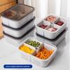 Multicompartment Plastic Food Organizer With Leakproof Seal For Refrigerator And Freezer Use