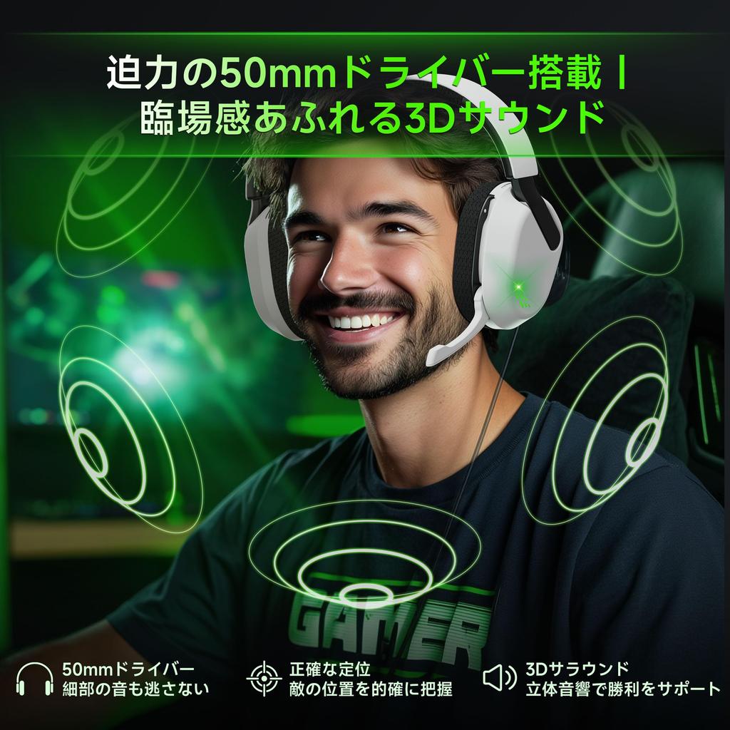 Gaming Headset Xbox Series Controller Wireless Gaming Headset 50mm ENC Noise Cancelling Up To 45 Hours Comfortable Compatible with Xbox Series