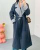 Double-sided cashmere coat large lapel new woolen coat long commuter cashmere coat