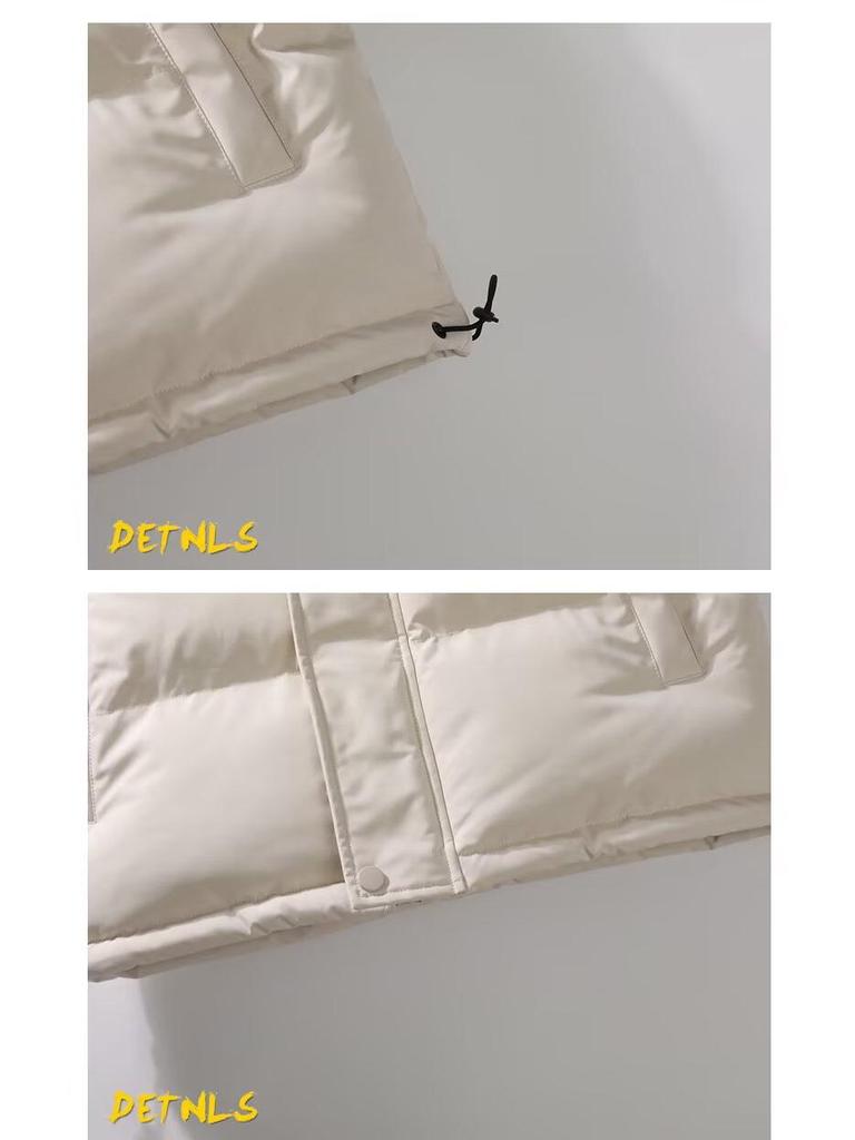 Men's Oversized Warm Solid Color Stand Collar Sleeveless Vest - Trendy Winter Outerwear