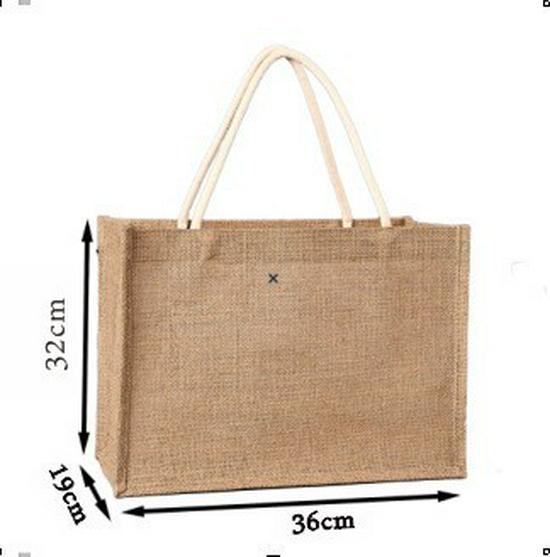 Jute Handbag - Laminated 3D Burlap Tote, Blank Linen Design, Logo Printable.