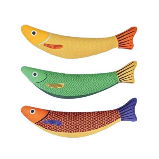 Yousheng Cat Toy Imitation Fish Design Built-in Catnip Kitten Teething Aid Bite-resistant Teeth Grinder Scratch-Resistant Pet