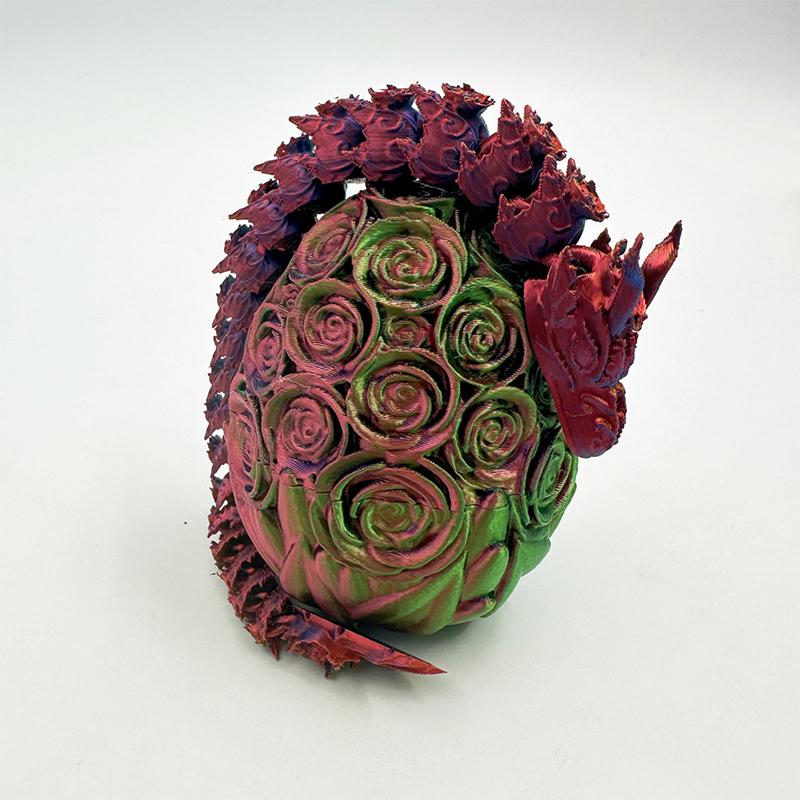 3D-печатное яйцо дракона Игрушка яйцо дракона Полностью подвижный дракон Кристальный дракон Игрушка Украшение для дома и офиса Пасхальное яйцо