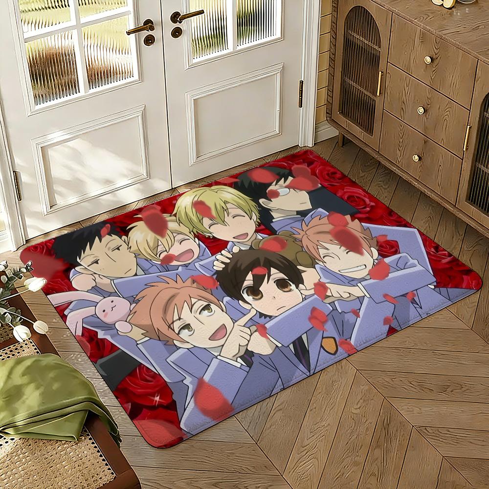 Ouran High School Host Club Floor Mat Soft Thickened Absorbent Non-Slip Bedroom Living Room Door Mat Home Decor Flannel Rugs