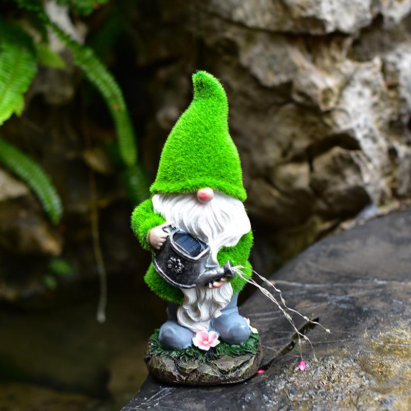 Solar Gnome Garden Lamp Resin Ornament